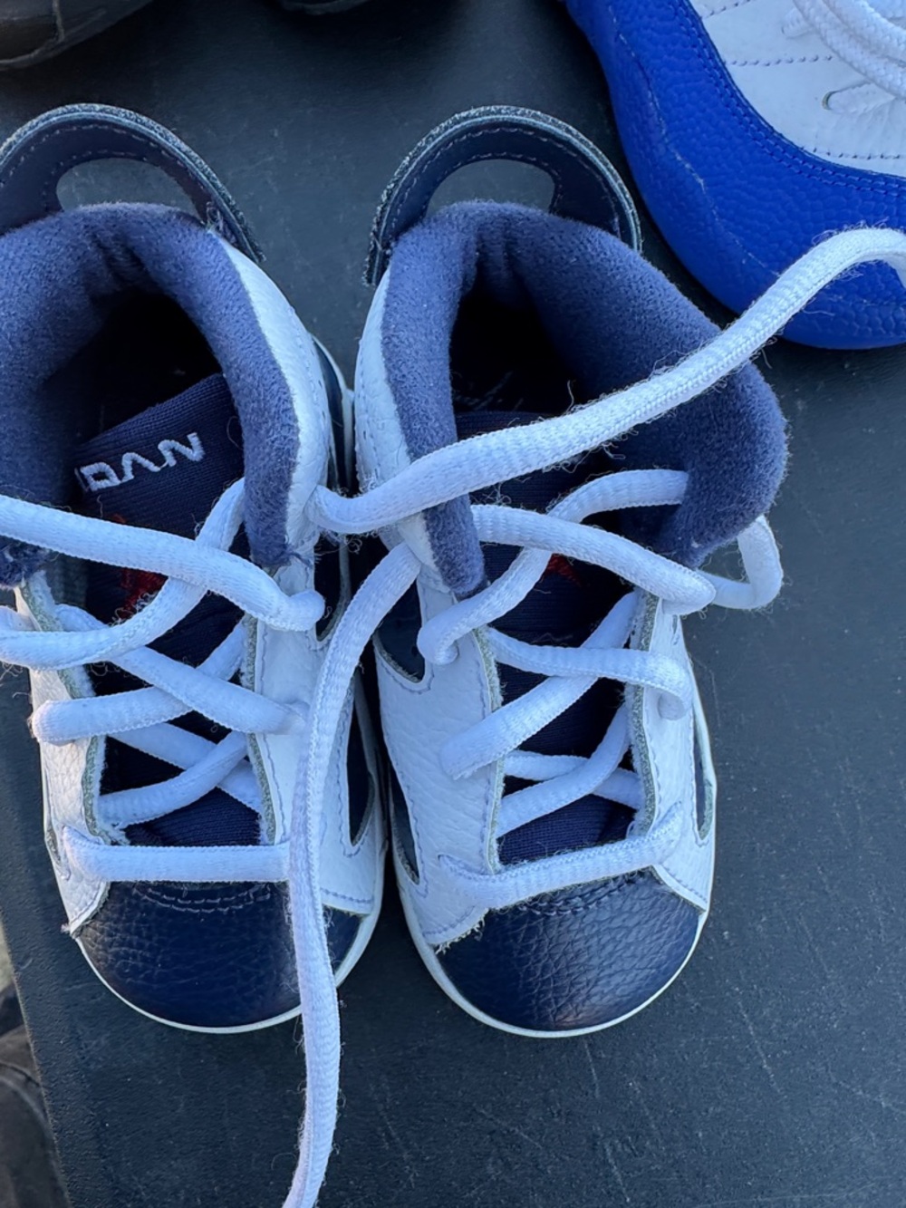 Jordan Kids Navy, White & Black High-Top Sneakers
